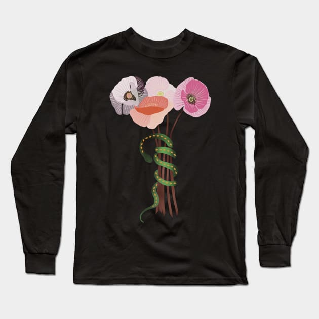 Poppy Boiuquet Long Sleeve T-Shirt by Halley G-Shirts